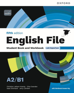 ENGLISH FILE 5TH EDITION A2/B1. STUDENT'S BOOK AND WORKBOOK AND DIGITAL WITH KEY