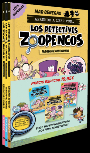 PACK APRENDE A LEER CON... LOS DETECTIVES ZOOPENCOS! 4, 5 Y 6: EN LETRA MAYSCU