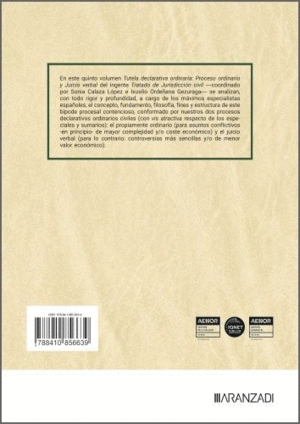 TUTELA DECLARATIVA ORDINARIA:PROCESO ORDINARIO Y JUICIO VERBAL