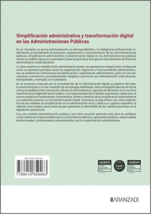 SIMPLIFICACI�N ADMINISTRATIVA Y TRANSFORMACI�N DIGITAL EN LAS ADMINISTRACIONES P