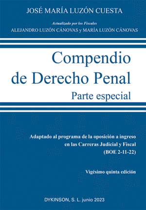 COMPENDIO DE DERECHO PENAL. PARTE ESPECIAL