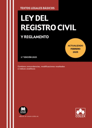 (25).LEY DEL REGISTRO CIVIL Y REGLAMENTO