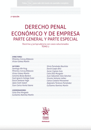 DERECHO PENAL ECONOMICO Y DE EMPRESA. PARTE GENERAL Y PARTE ESPEC