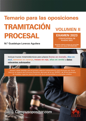 TEMARIO PARA LAS OPOSICIONES DE TRAMITACIN PROCESAL 2023 (II)