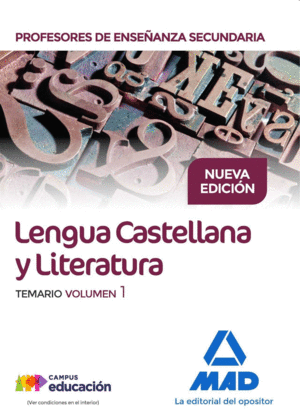 CUERPO DE PROFESORES DE ENSE�ANZA SECUNDARIA. LENGUA CASTELLANA Y LITERATURA. TE