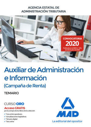 AUXILIAR DE ADMINISTRACIN E INFORMACIN (CAMPAA DE RENTA) DE LA AGENCIA ESTATA