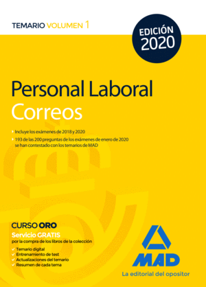 PERSONAL LABORAL DE CORREOS Y TELEGRAFOS. TEMARIO VOLUMEN 1