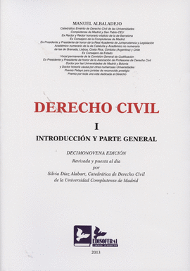 DERECHO CIVIL. I INTRODUCCIN Y PARTE GENERAL