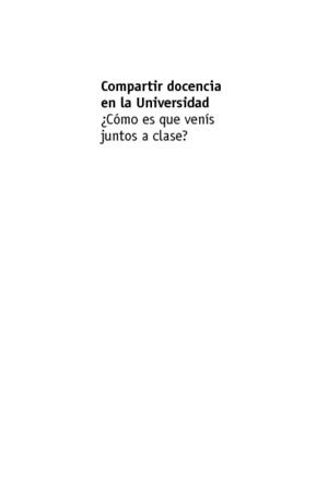 COMPARTIR DOCENCIA EN LA UNIVERSIDAD