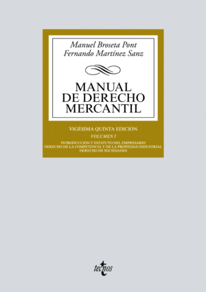 MANUAL DE DERECHO MERCANTIL.VOL.I