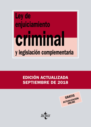LEY DE ENJUICIAMIENTO CRIMINAL Y LEGISLACIN COMPLEMENTARIA 2018