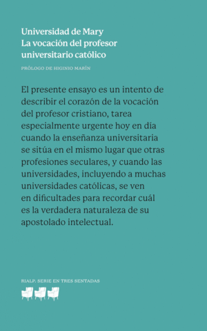 LA VOCACI�N DEL PROFESOR UNIVERSITARIO CAT�LICO
