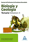 BIOLOGA Y GEOLOGA. TEMARIO. VOL. 4