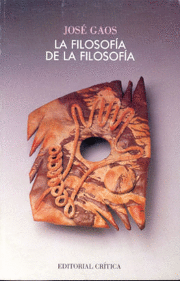 LA FILOSOFIA DE LA FILOSOFIA