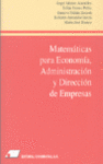 MATEMATICAS PARA ECONOMIA ADMINISTRACION Y DIRECCION DE EMPRESAS
