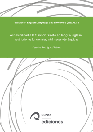 ACCESIBILIDAD A LA FUNCIN SUJETO EN LENGUA INGLESA