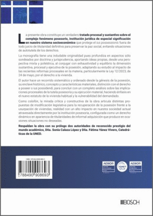PROTECCION DE LA POSESION: ASPECTOS SUSTANTIVOS, PROCESALES