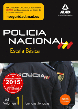 ESCALA B�SICA DE POLIC�A NACIONAL TEST CIENCIAS JUR�DICAS VOLUMEN 1