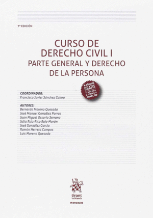 CURSO DE DERECHO CIVIL I, PARTE GENERAL Y DCHO PERSONA