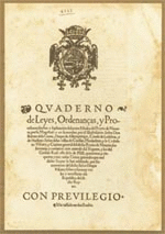 QUADERNO DE LEYES,ORDENANCAS  FACSIMIL