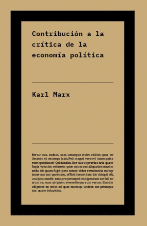 CONTRIBUCI�N A LA CR�TICA DE LA ECONOM�A POL�TICA